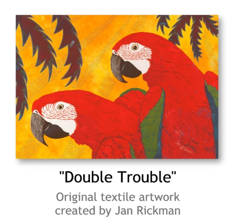 Double Trouble Macaw Parrot fine art by Jan Rickman