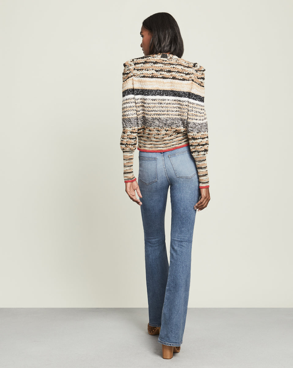 Cecily Mixed-Knit Cardigan Veronica