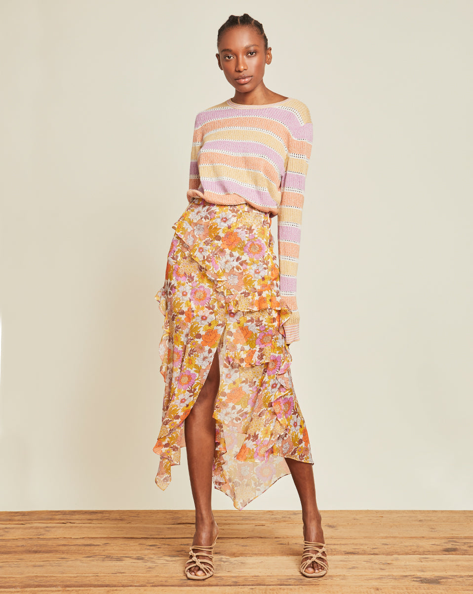 Floral Jacquard Peplum Skirt Sサイズ - ousar.com.br