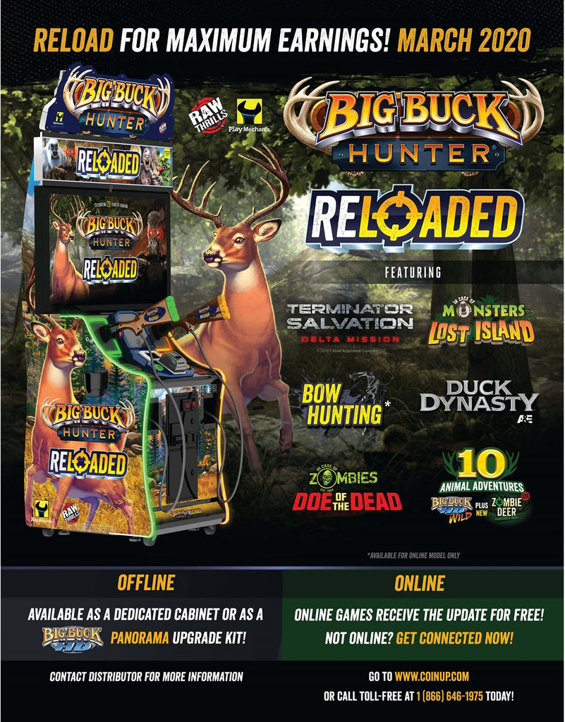 Big Buck Hunter Reloaded 42'' Arcade Shooting Game M&P Amusement