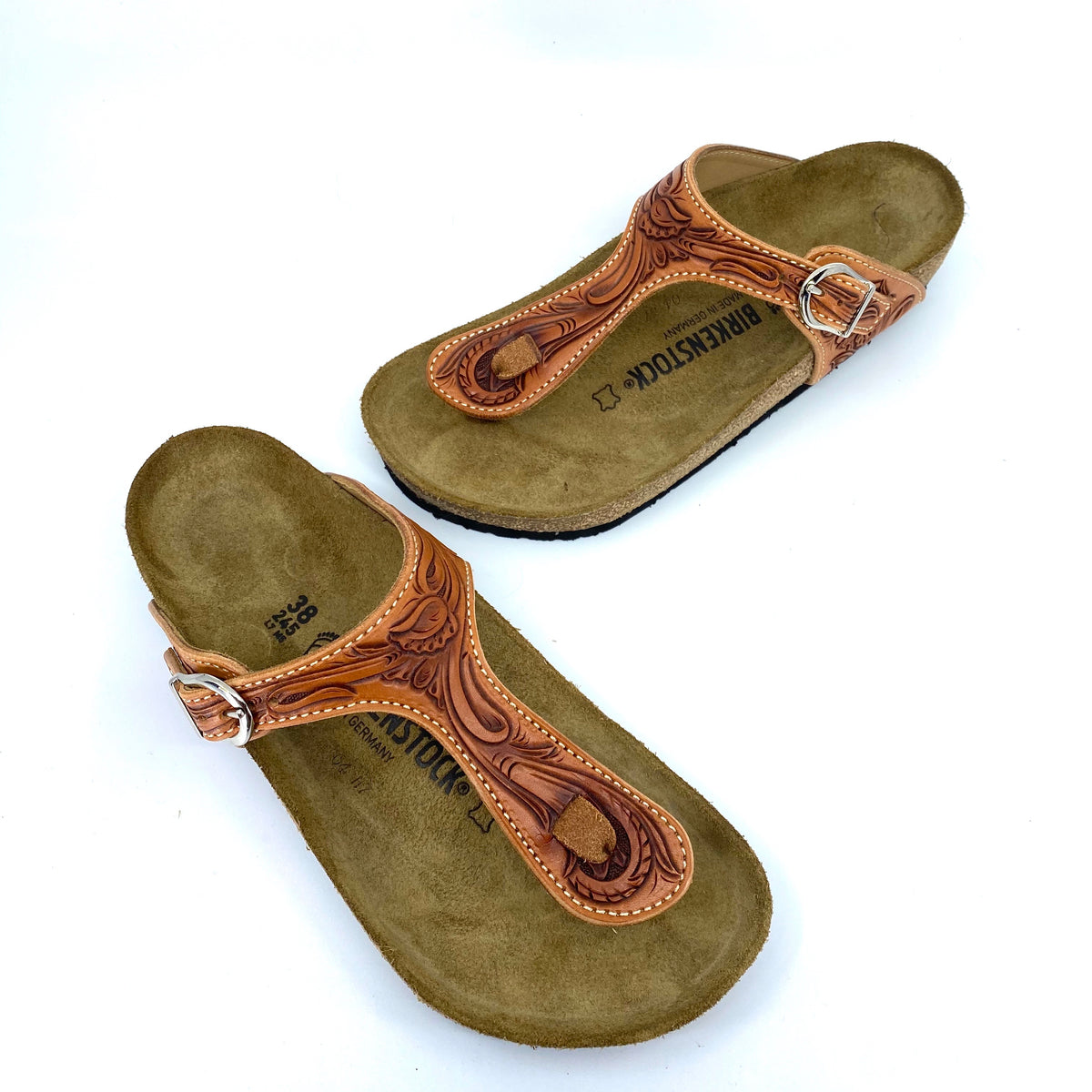 custom tooled leather birkenstocks