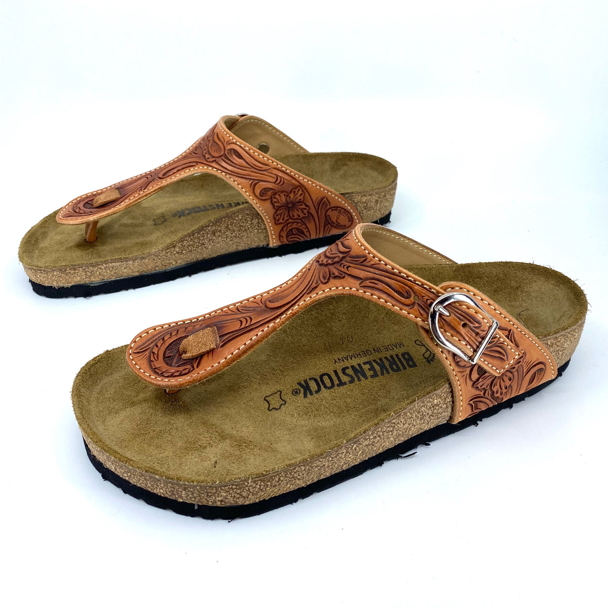 custom tooled leather birkenstocks