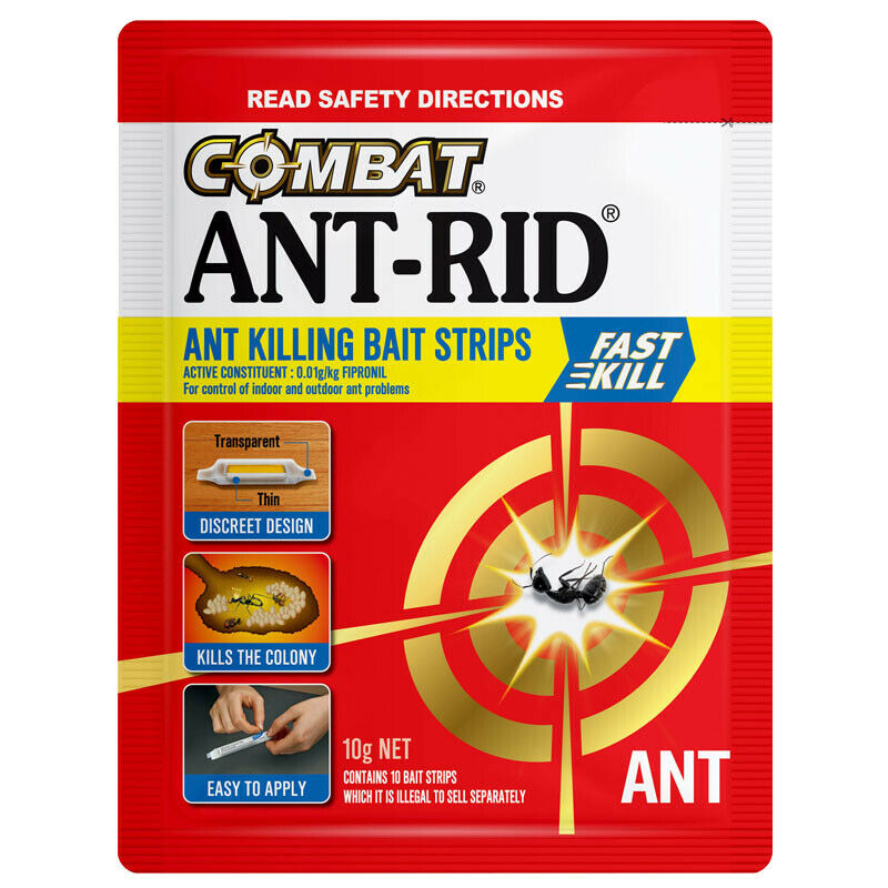 COMBAT ANT-RID ANT KILLING BAIT STRIPS INDOOR OUTDOOR CONTROL PEST KILLER 10g 