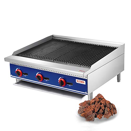 Kitma Commercial Countertop Lava Rock Charbroiler 36 Inches