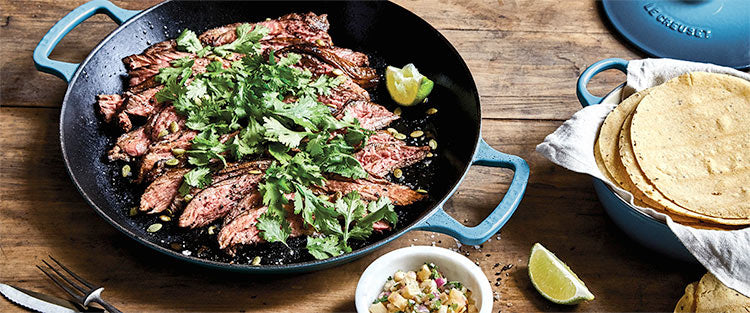 Skirt Steak Asada with Charred Turnip Salsa Recipe