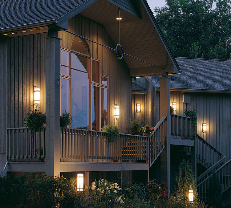 Start by lighting the exterior of your home and work outward.