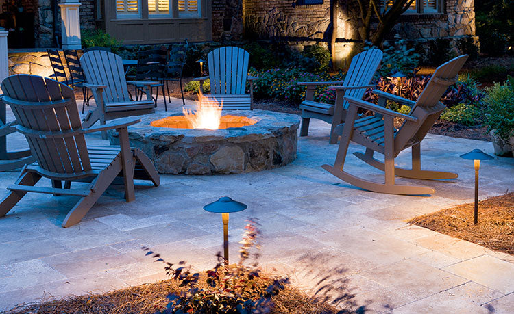 Use light to connect outdoor spaces.