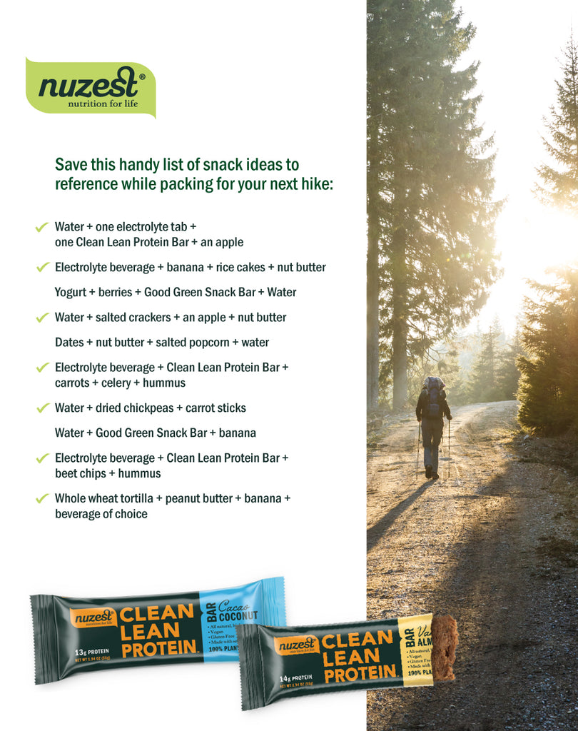 nuzest clean lean protein hiking packing checklist