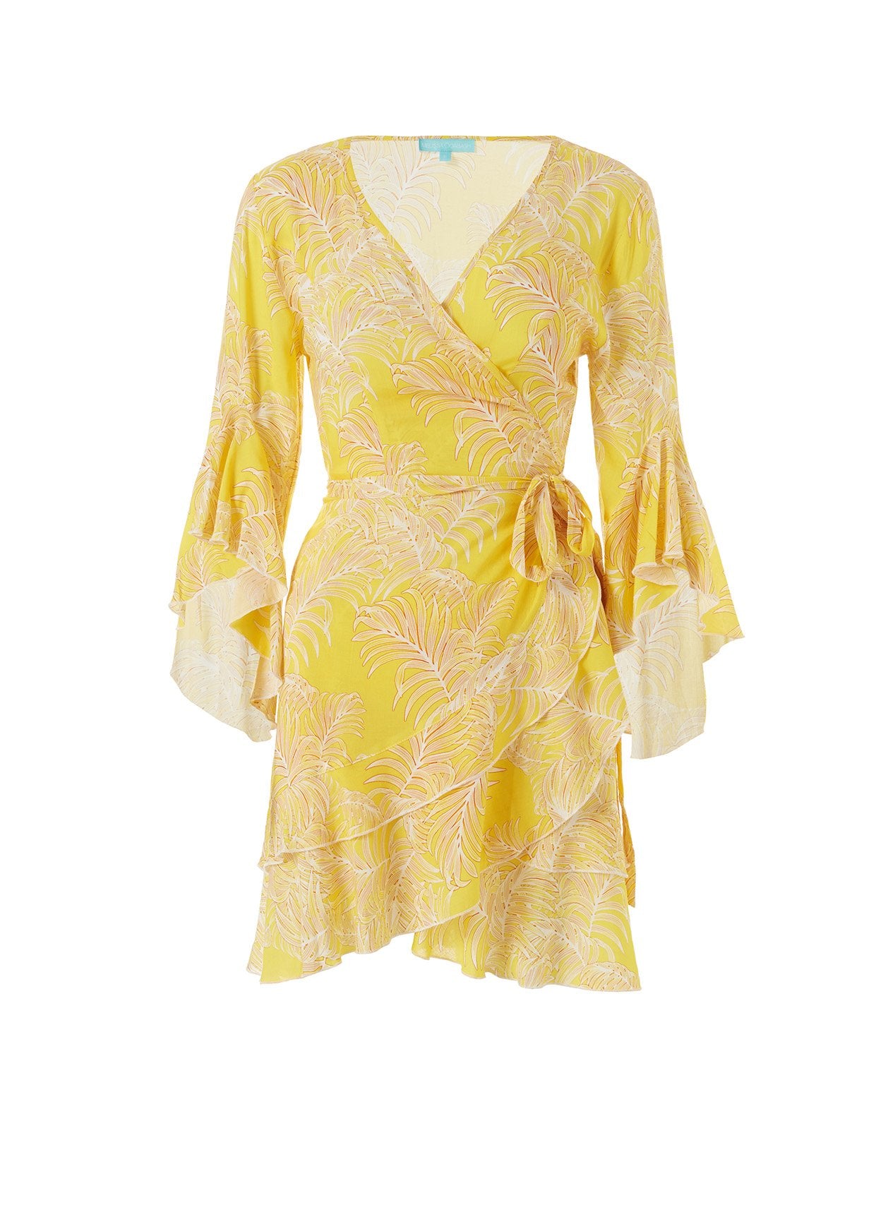 light yellow wrap dress