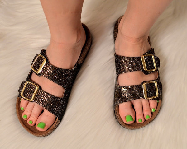 birkenstock glitter footwear