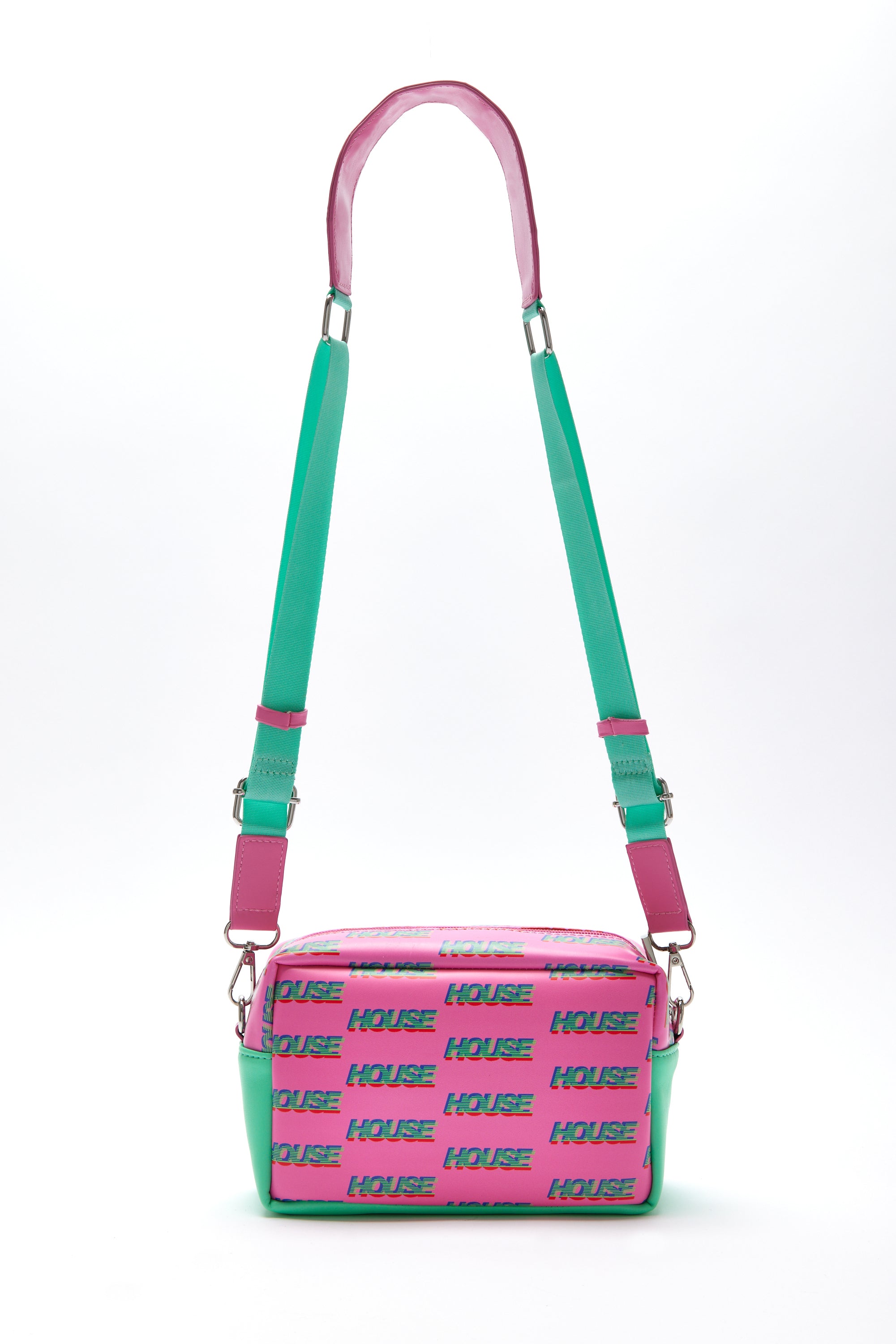 House Of Cross Bag In Pink And Mint With 'House' Print – House of Holland®