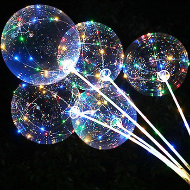 Handle Led Balloon With Sticks Luminous Transparent Helium Bobo - Shop@Peterpan Store