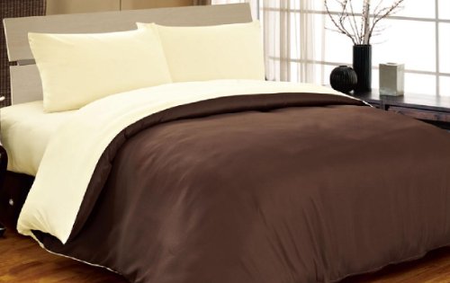 Viceroy Bedding Complete Double Reversible Chocolate Brown Cream