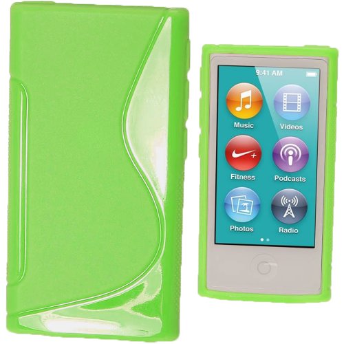Screen Protector iGadgitz Blue Glossy Durable Crystal Gel Skin Case Cover for Apple iPod Nano 7th Generation 7G 16GB TPU