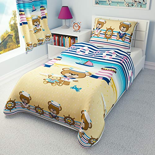 Pink Nautical Teddy Bears Nursery Bedding Set Duvet Cover