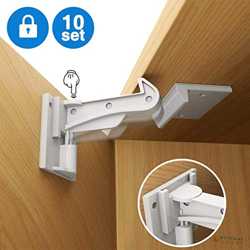 Child Safety Cupboard Locks Slick Invisible Spring No Drill