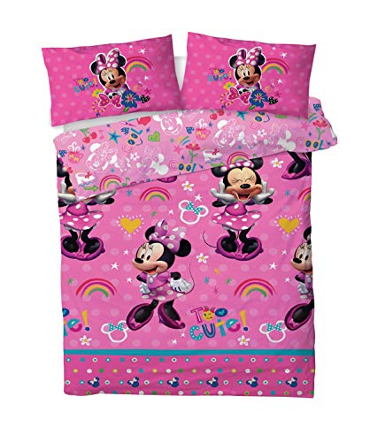 Disney Minnie Mouse Single Duvet Cover Bedding Set With Matching