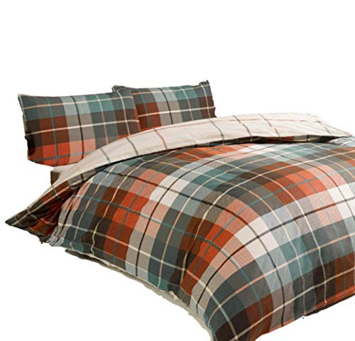 Bedding Heaven Reversible Lomond Terracotta Flannelette Duvet