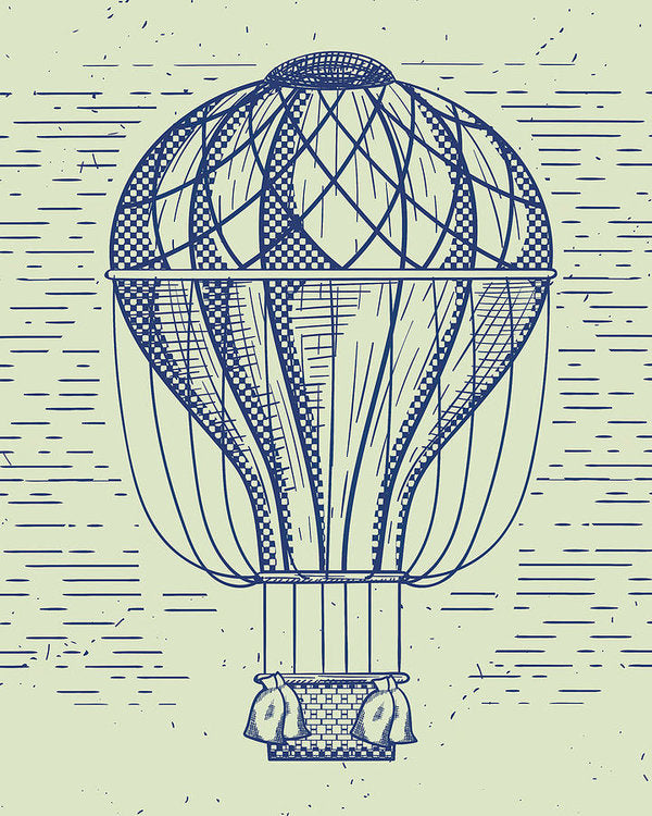 Datum knijpen Dag Vintage Hot Air Balloon Drawing - Art Print – Wallasso - The Wall Art  Superstore