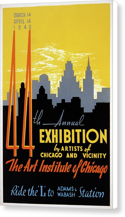 Vintage Art Institute Of Chicago Poster 1940 Canvas Print Wallasso The Wall Art Superstore
