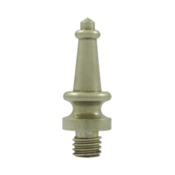 1 3/16 Inch Solid Brass Steeple Tip Hinge Finial (White Bronze Light Finish)