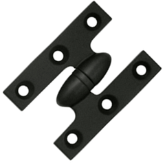 2 Inch x 1 1/2 Inch Solid Brass Olive Knuckle Hinge (Paint Black Finish)