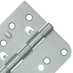 4 Inch x 4 Inch Steel Hinge (5/8 Radius x Square Corner, Brushed Chrome Finish)