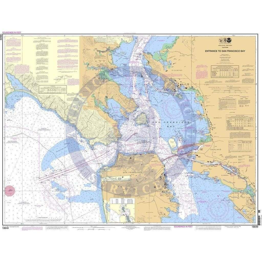 NOAA Nautical Chart 18649 Entrance to San Francisco Bay