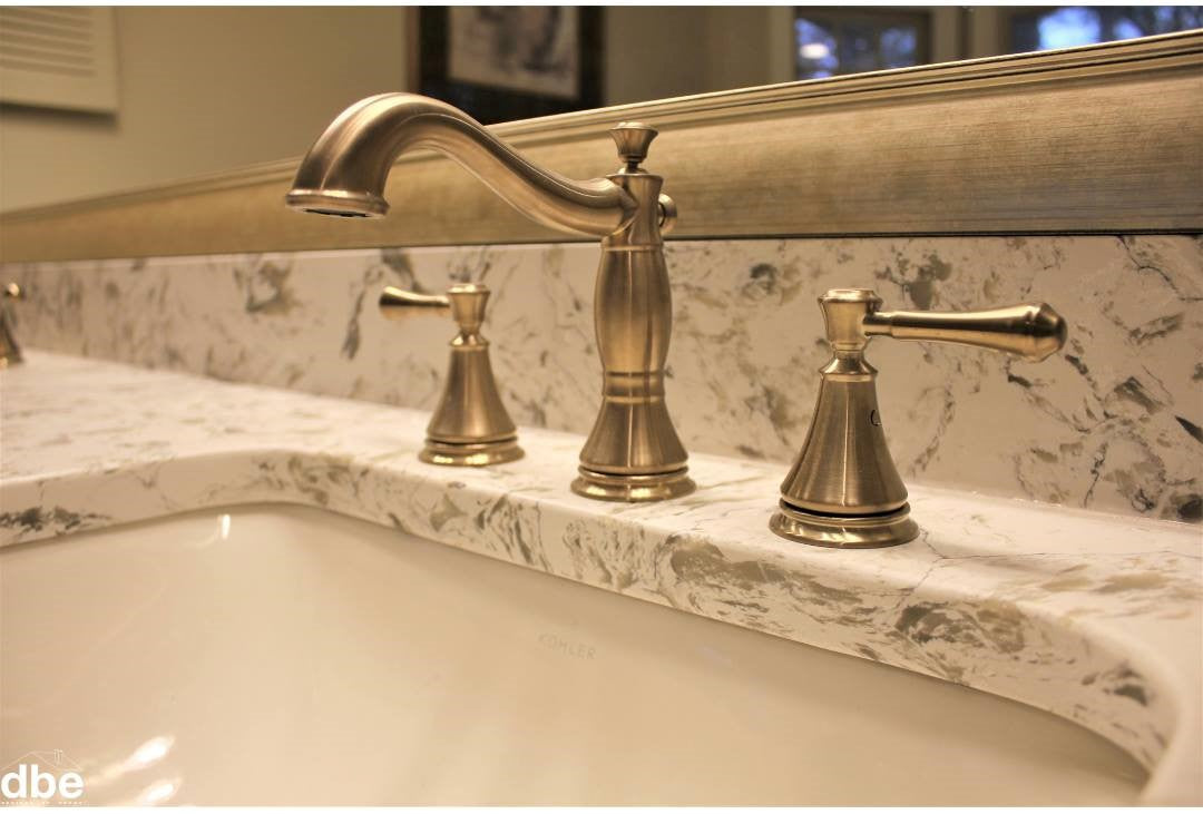 Gold Faucet Accenting Gold Bathroom Mirror Frames