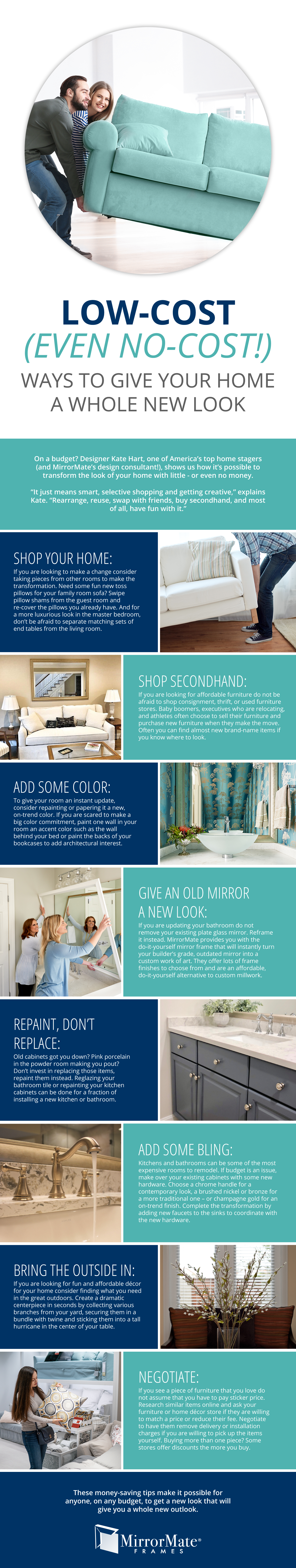 Low-Cost (Even No-Cost!) Ways To Give Your Home a Whole New Look Infographic