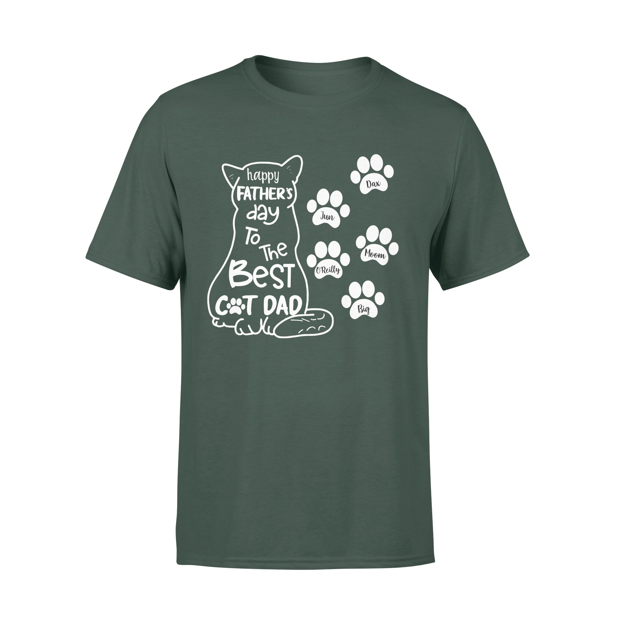 Custom Personalized Cat Dad T Shirts Gift for humans cat owners lovers - Happy Father's Day Best Cat Dad - PersonalizedWitch