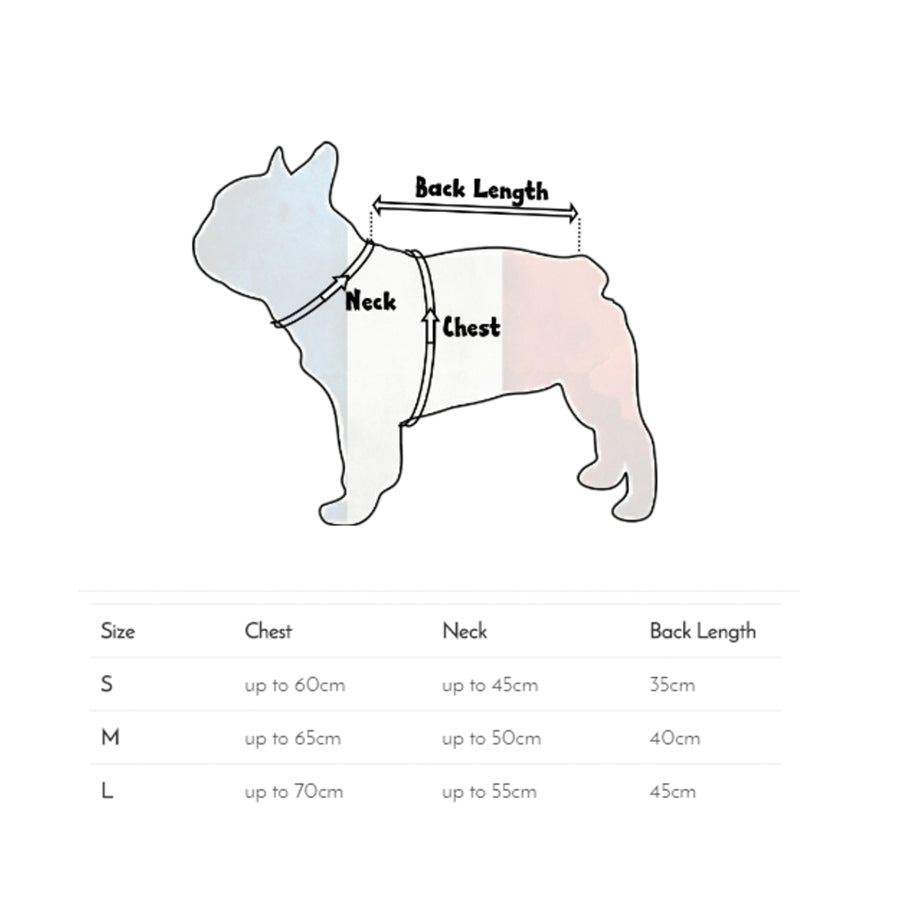 french bulldog chest size