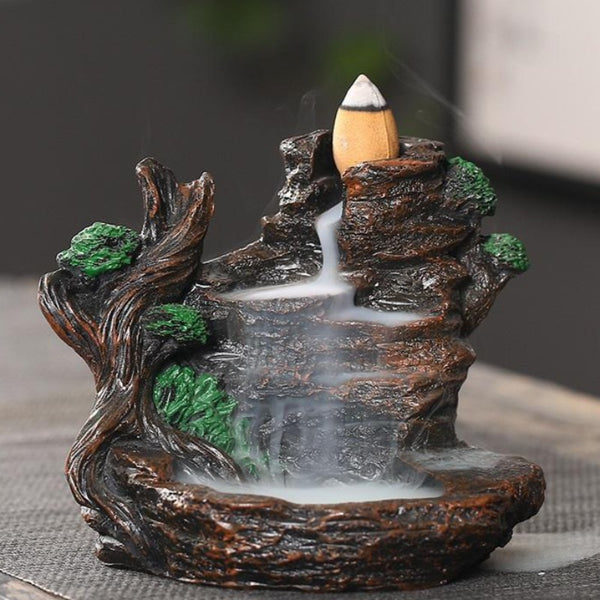 The Mountain Pond Aromatherapy Waterfall Incense Burner for Gift, Home