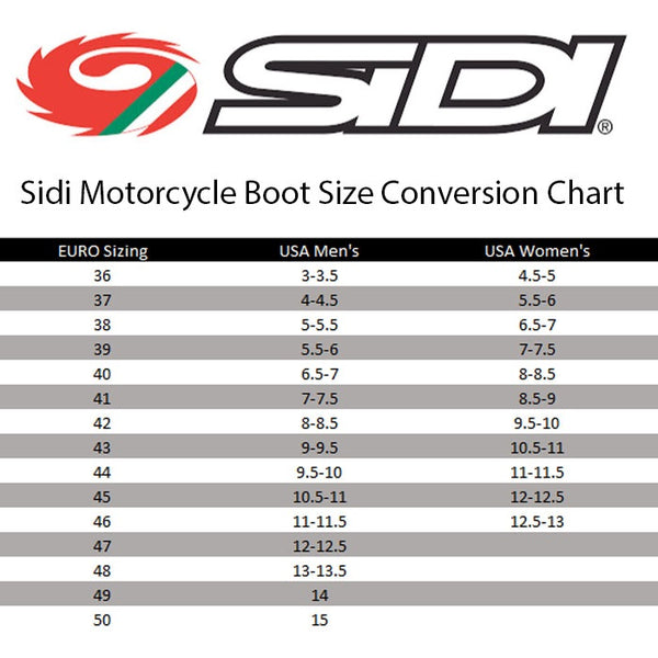 Sidi Women S Size Chart