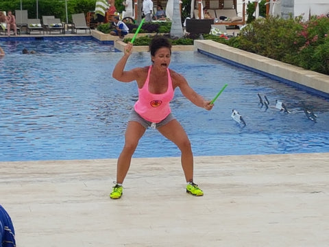 Alison leading a Pound class in Cancun