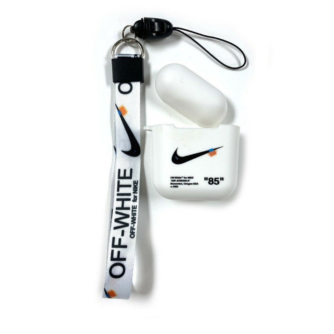 off white airpod case with strap