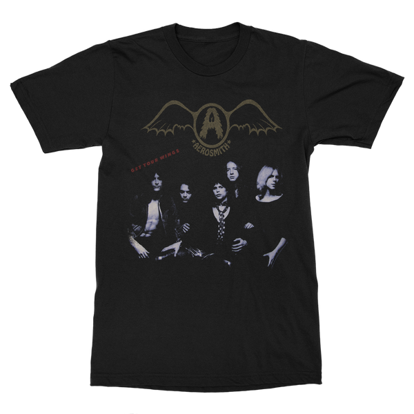 Unisex T-Shirt New Licensed Merch Get Your Wings Black Official Aerosmith Logo 