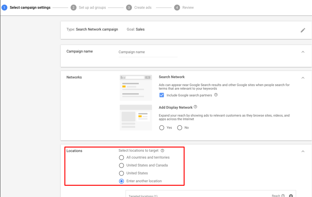 Google Ads Geo Targetting