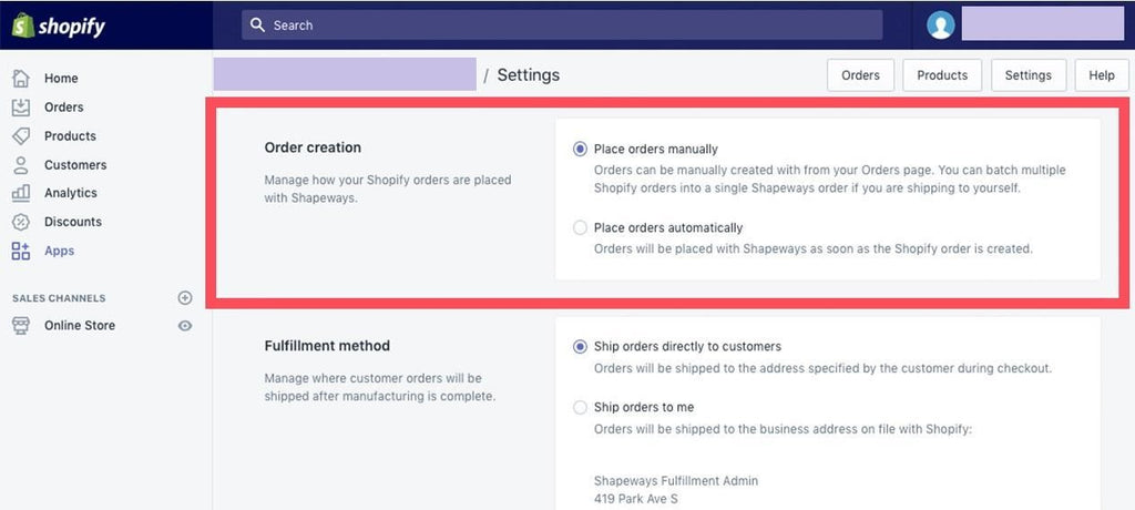 identify fulfillment methods