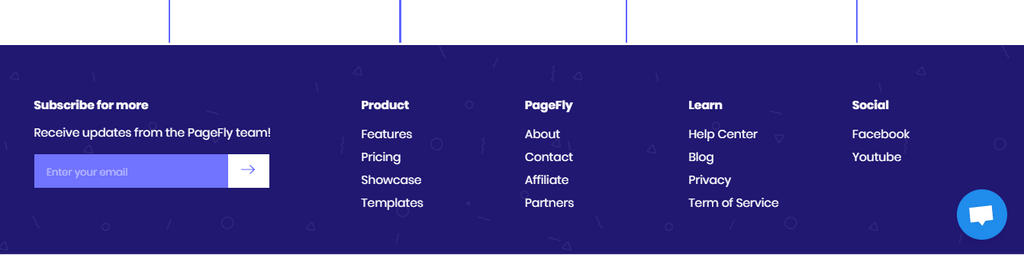 PageFly footer navigation