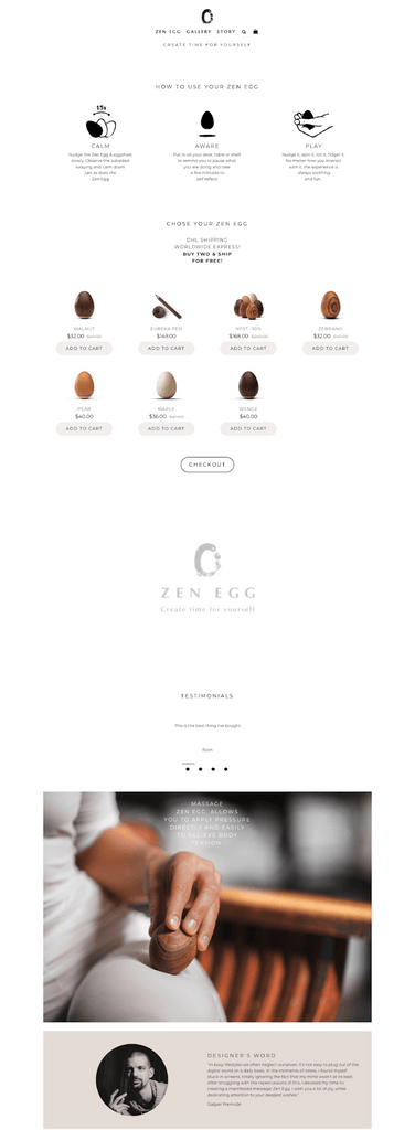 Zen Egg homepage