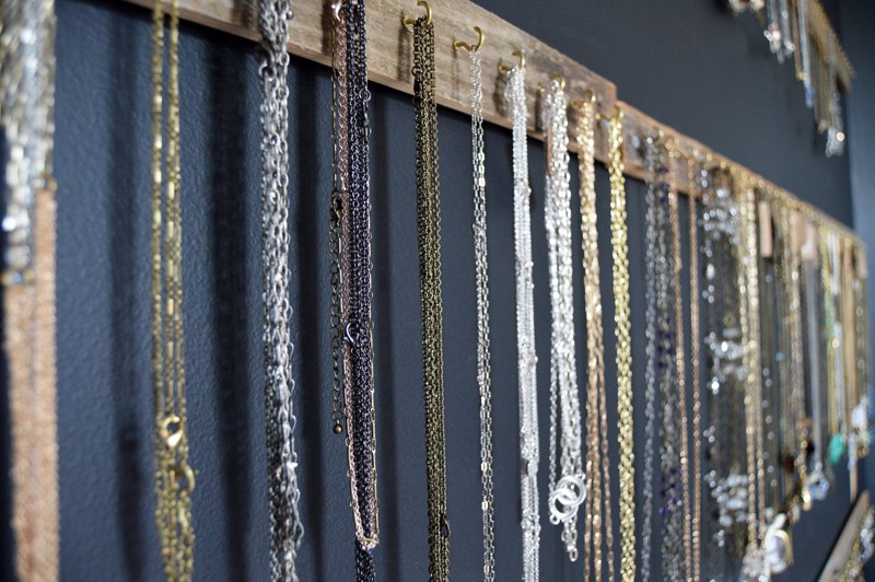 DIY Jewelry Display Wall 