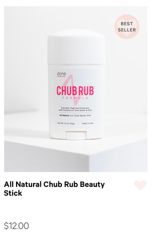 Zone Naturals #ChubRub Formula spotlighted as a #bestseller for #UniqueVintage | #losangeles #chubrubprevention #antichafing #bodypositive