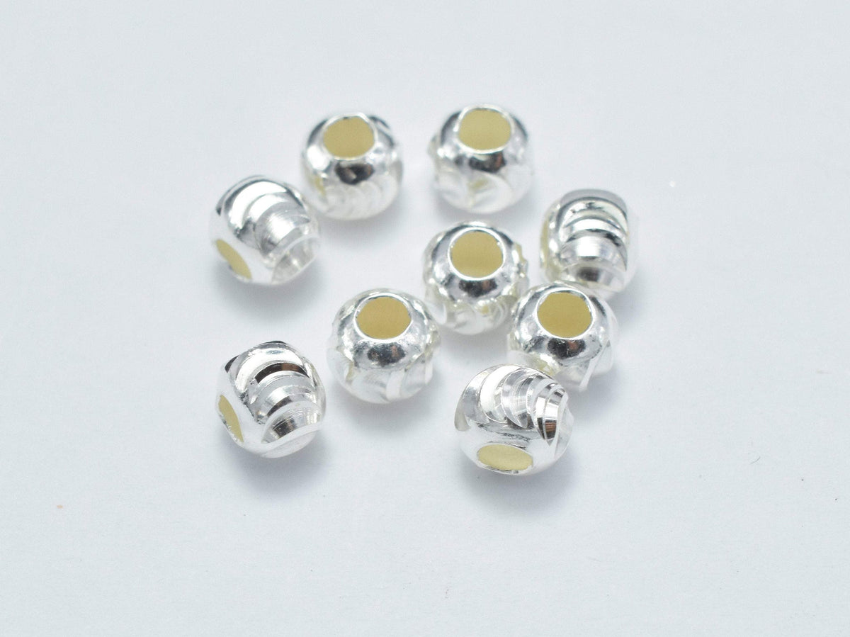 925 Sterling Silver Rose Gold Vermeil Style 10 Flower Bead Caps 8 mm. 