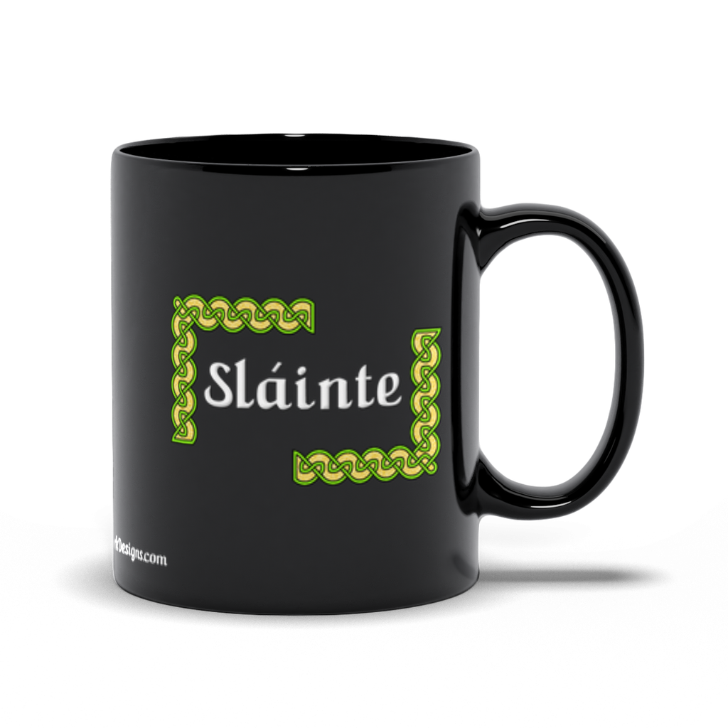 Slainte Celtic Knots Black Coffee Mugs – Celtic Knotwork Designs