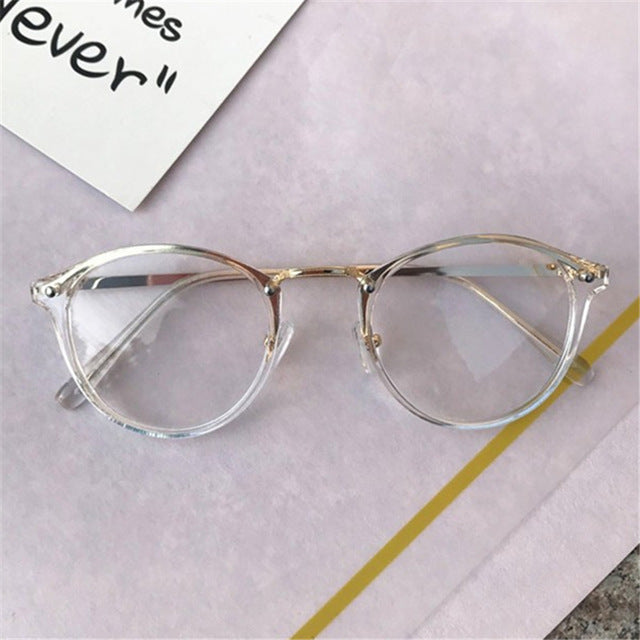 retro transparent glasses