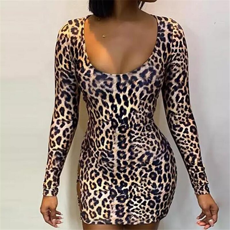 long leopard dress