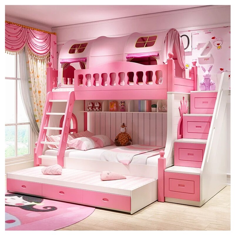 princess bunk beds with stairs