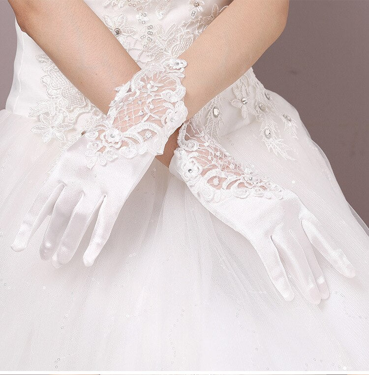 satin wedding gloves