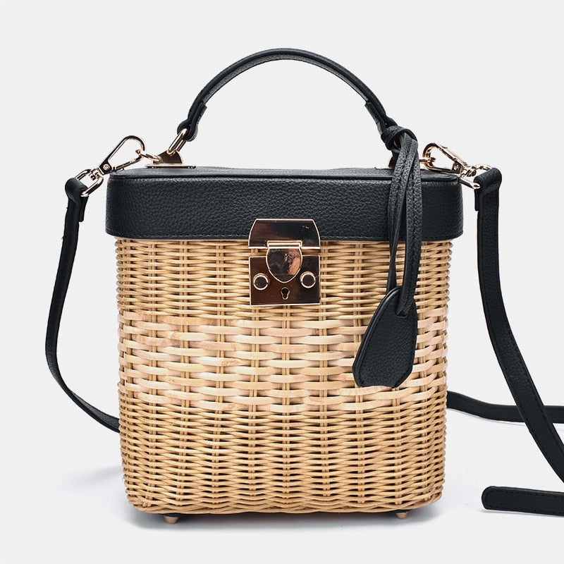 woven round crossbody bag